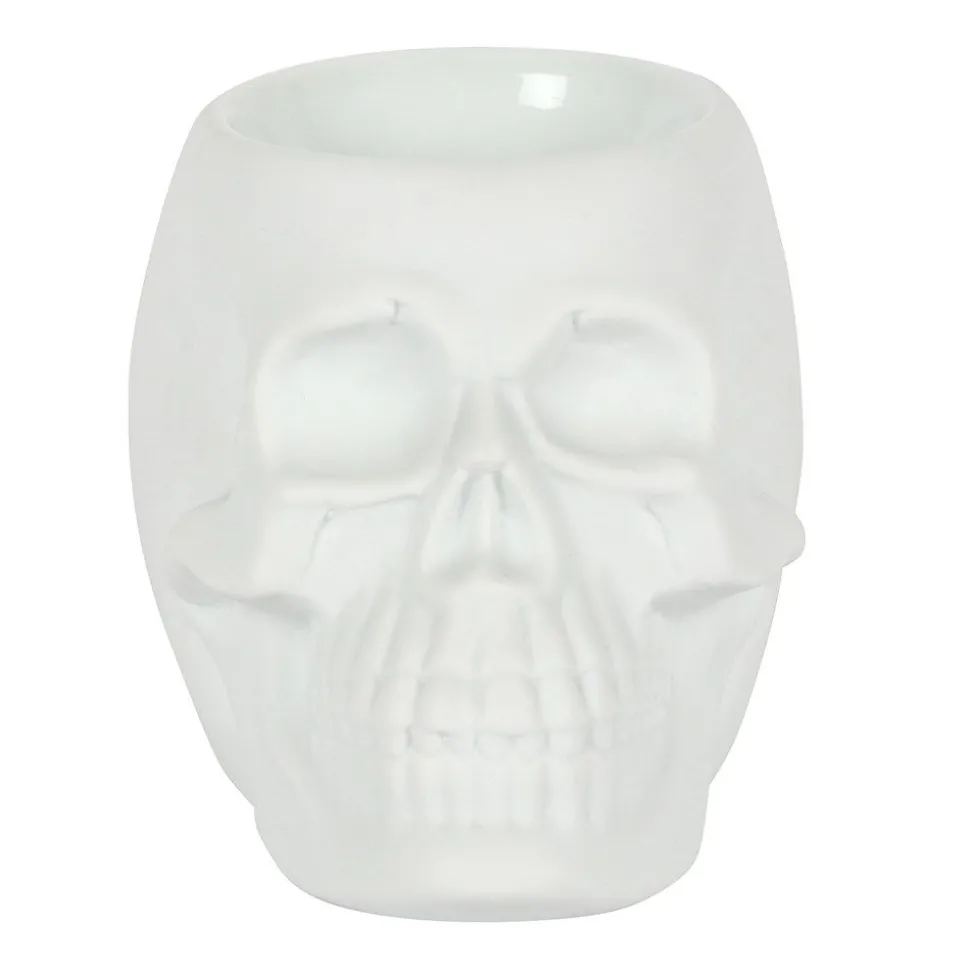 White Skull Ceramic Oil Burner