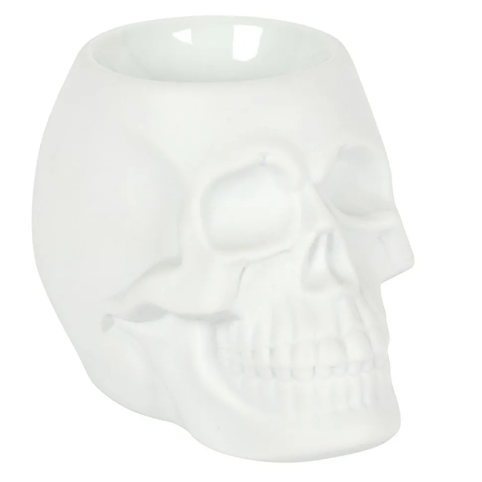 White Skull Ceramic Oil Burner