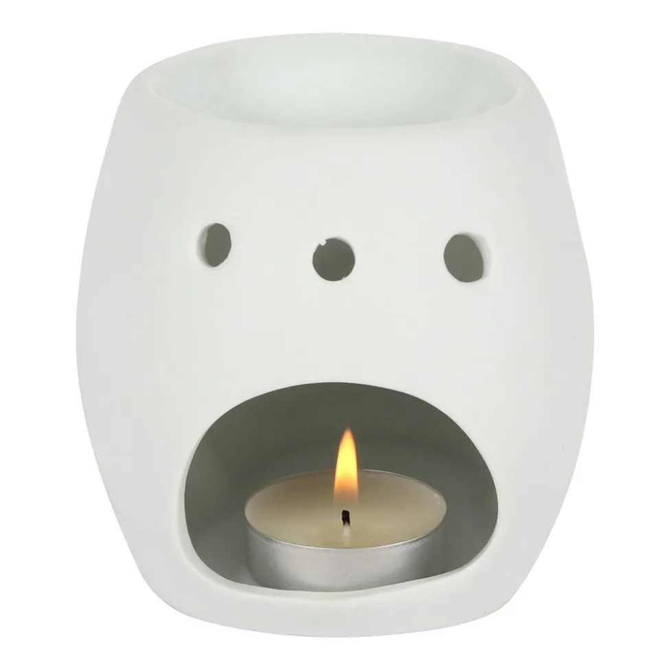 White Skull Ceramic Oil Burner