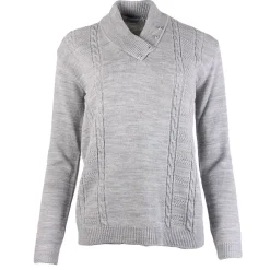 Women's 4 Button Knitted Jumper Grey