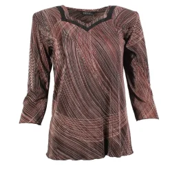 Women's 3/4 Sleeve Crinkle Top Spiral