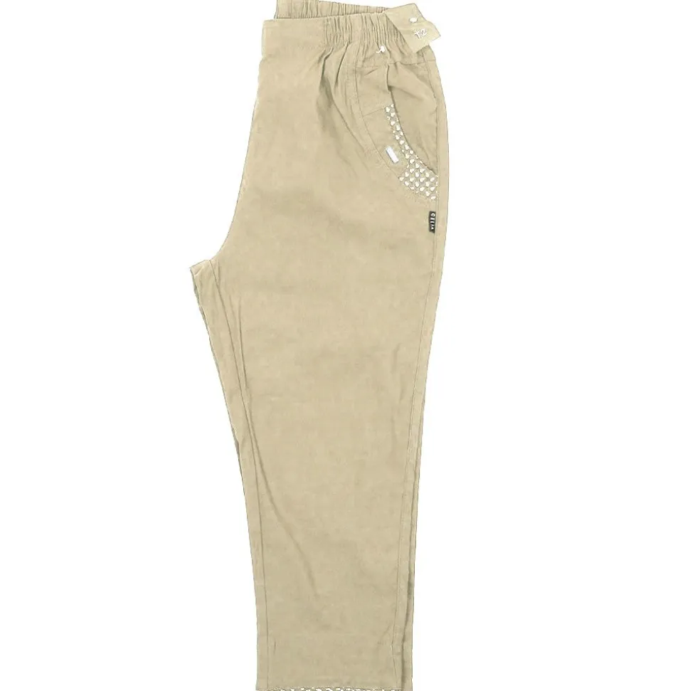 Womens Anchor Crop Trousers Beige