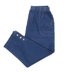 Womens Button Crop Jeans