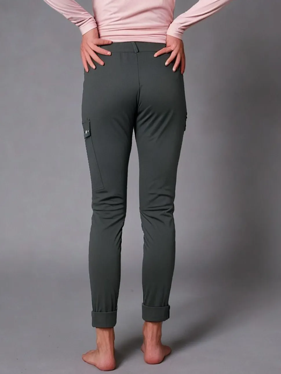 Women's Cargo Stretch Pants Black 27" Leg
