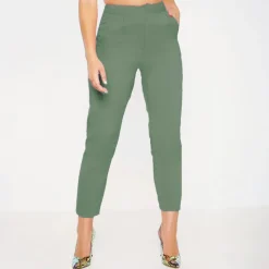 Women's Crop Trousers Light Khaki
