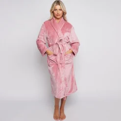 Women's Fleece Bathrobe Blush