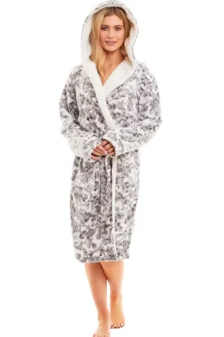 Women's Fleece Dressing Gown - Grey