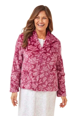 Women's Floral Pink Zip Jacket