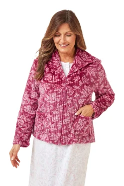 Women's Floral Pink Zip Jacket