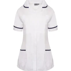 Women's Healthcare Nurses Tunics White with Navy Trim by Behrens