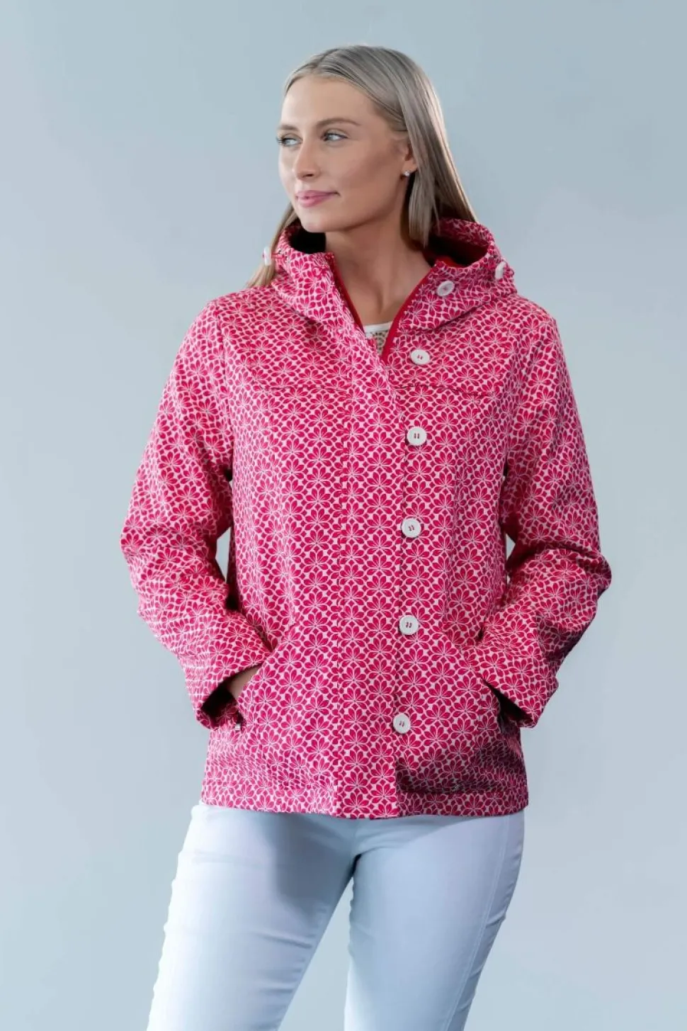 Women's Hot Pink Mac Jacket by Jessica Graaf
