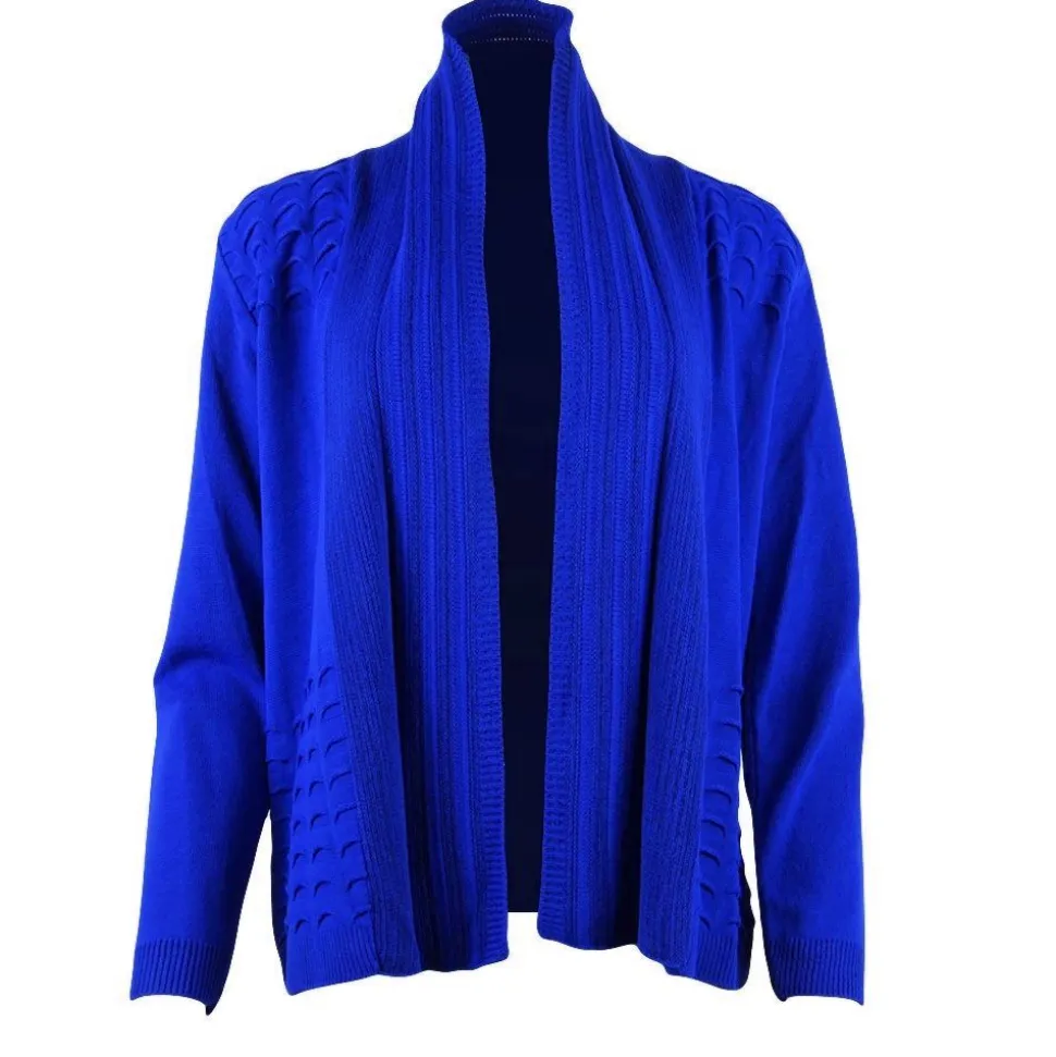 Women's Knitted Cardigan Shawl Blue