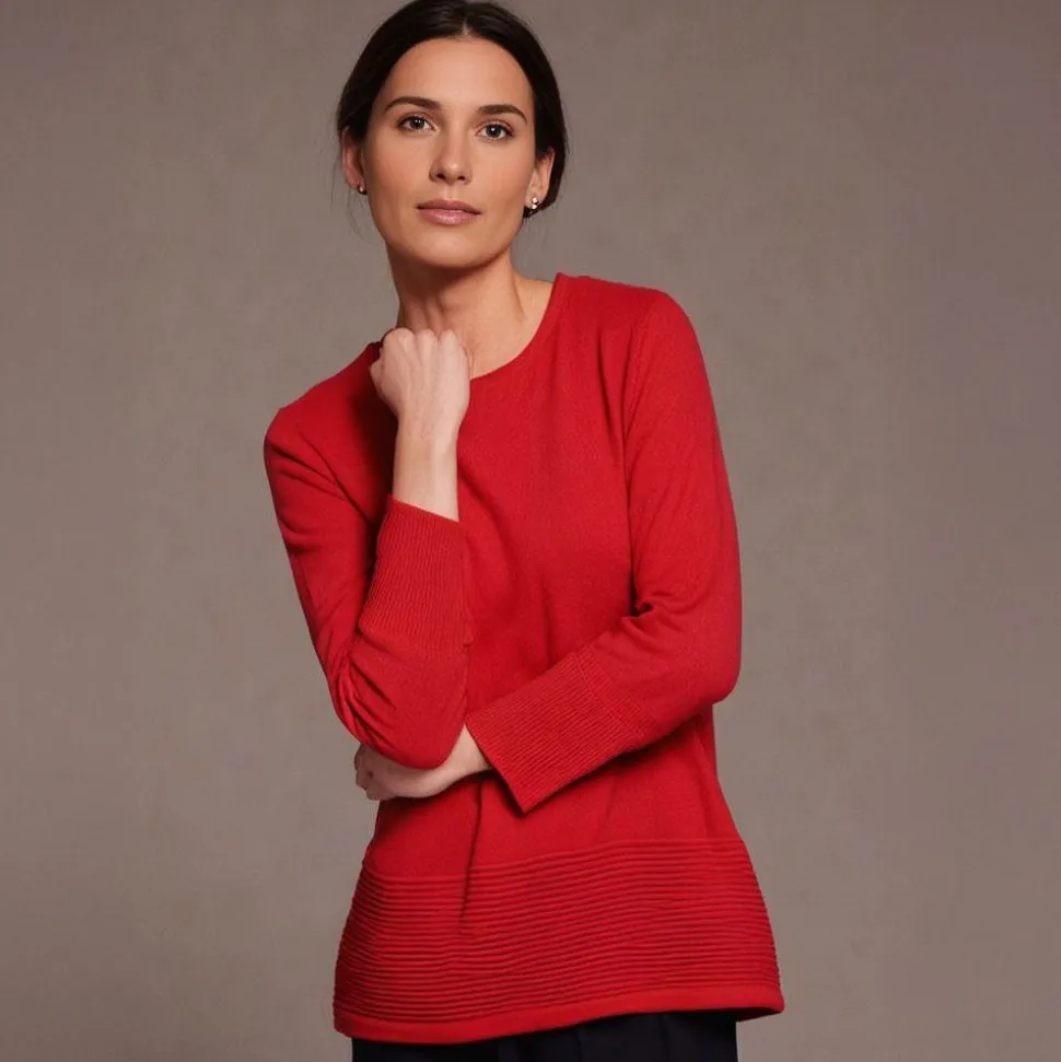Women's Knitted Dress Top Red