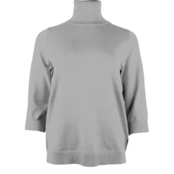 Women's Knitted Polo Sweater Grey