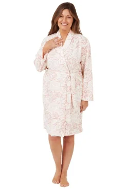 Women's Leaf Dressing Gown Pink