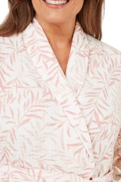 Women's Leaf Dressing Gown Pink