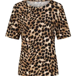 Women's Leopard Print Blouse Beige