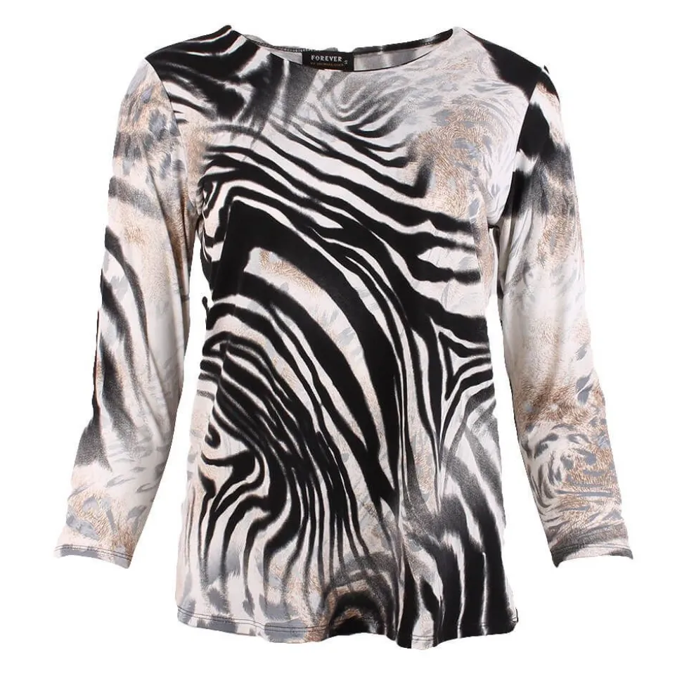 Women's Long Sleeve Animal Print Top