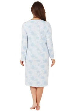 Women's Pintuck Nightdress Blue White