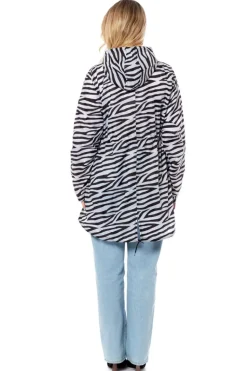 Women's Printed Parka Showerproof Jacket Zebra
