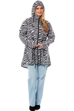 Women's Printed Parka Showerproof Jacket Zebra