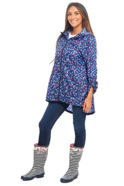 Women's Printed Parka Showerproof Jacket Umbrella