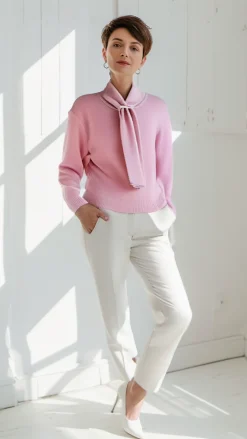 Women's Scarf Jumper Pink