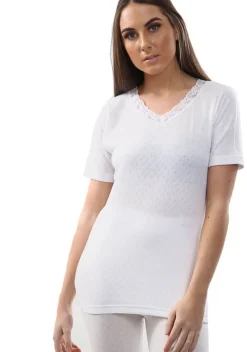 Women's Short Sleeve Thermal T-Shirt White