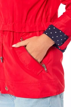 Women's Showerproof Cuff Jacket Nicola Red