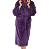 Women's Soft Touch Plush Dressing Gown Purple
