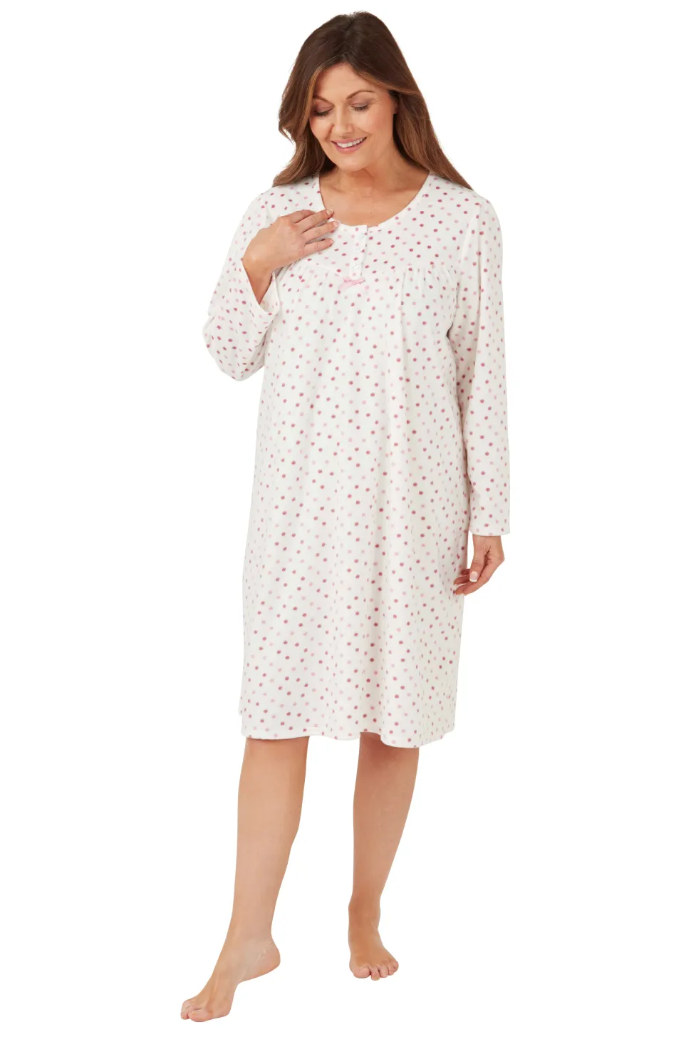 Women's Spot Nightdress Pink Dot