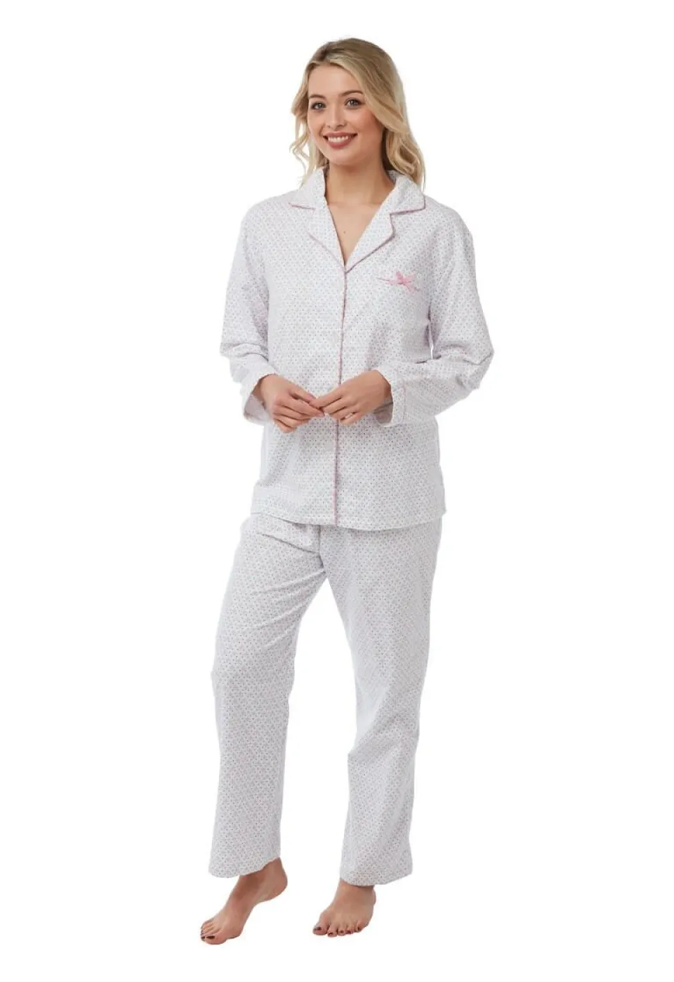 Women's Wincey 100% Cotton Pyjama's Pink