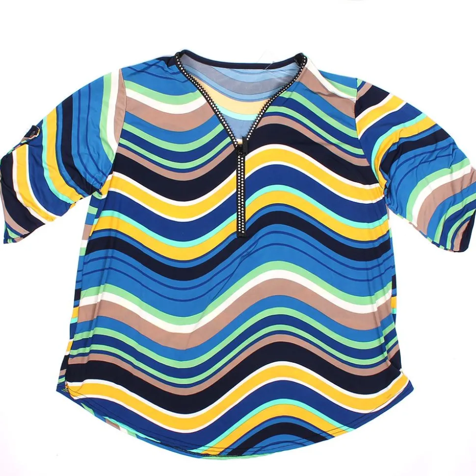 Womens Zip Top Wave Blue