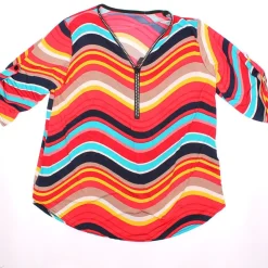 Womens Zip Top Wave Orange