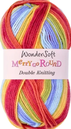Wondersoft Merry Go Round DK Yarn 3154 Pastel Rainbow 100gm